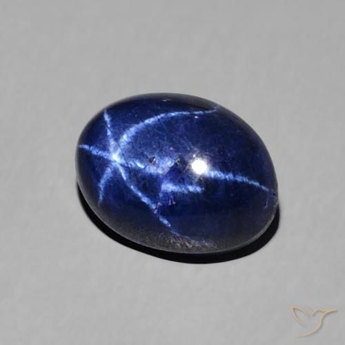 1.95 ct Blue Star Sapphire Stone, Natural Star Sapphire in Oval Cabochon Shape for Sale