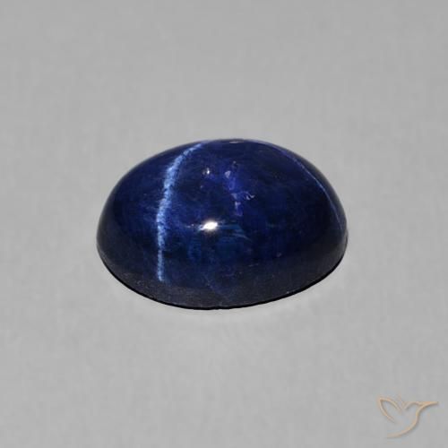 Star Sapphire Gemstone in 8 x 6 mm (calibrated) Size for Sale, Star Sapphire Stone in Navy Blue Color