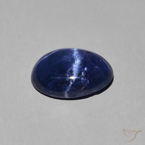 Star Sapphire Gemstone in 8 x 6 mm (calibrated) Size for Sale, Star Sapphire Stone in Deep Blue Color