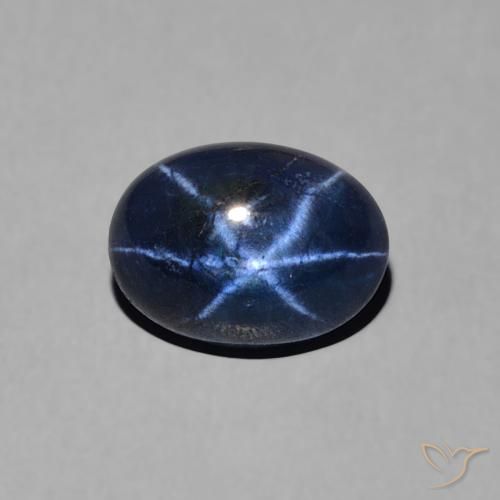 Zafiro estrella azul de 1,57 quilates, corte ovalado de 7,3 x 5,4 mm de Tailandia, Photo A