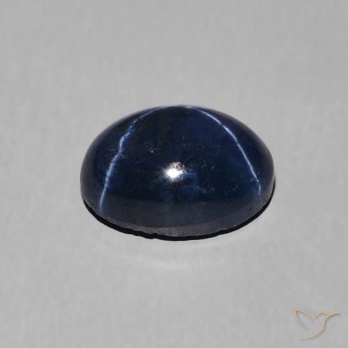 Star Sapphire Gemstone in 7.3 x 5.4 mm Size for Sale, Star Sapphire Stone in Dark Blue Color