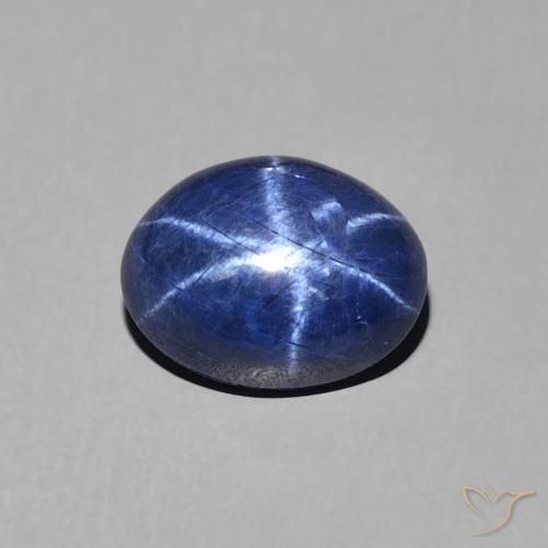 Zafiro estrella azul de 1,89 quilates, corte ovalado de 8 x 6,2 mm de Tailandia, Photo A