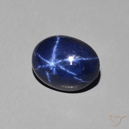 1.88 ct Blue Star Sapphire Stone, Natural Star Sapphire in Oval Cabochon Shape for Sale