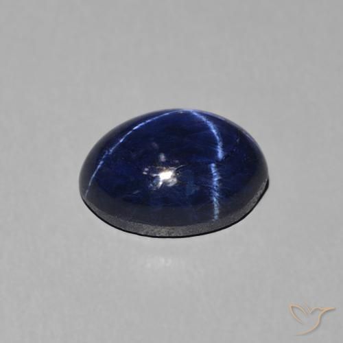 Star Sapphire Gemstone in 8 x 6 mm (calibrated) Size for Sale, Star Sapphire Stone in Navy Blue Color