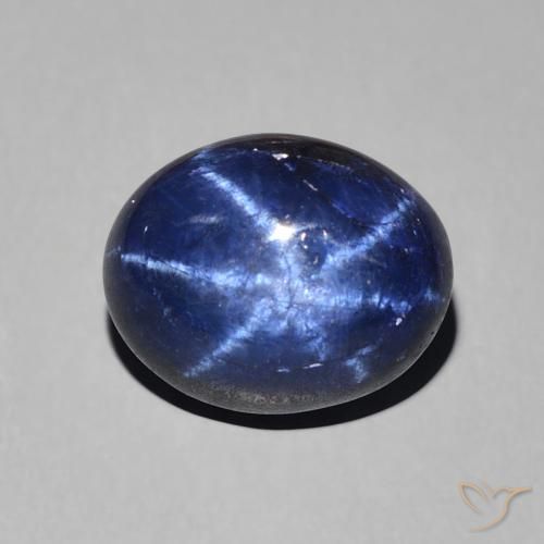 4.23 ct Blue Star Sapphire, 10 x 8.1 mm Oval Cut From Thailand, Photo A