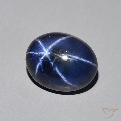 3.46 ct Blue Star Sapphire Stone, Natural Star Sapphire in Oval Cabochon Shape for Sale