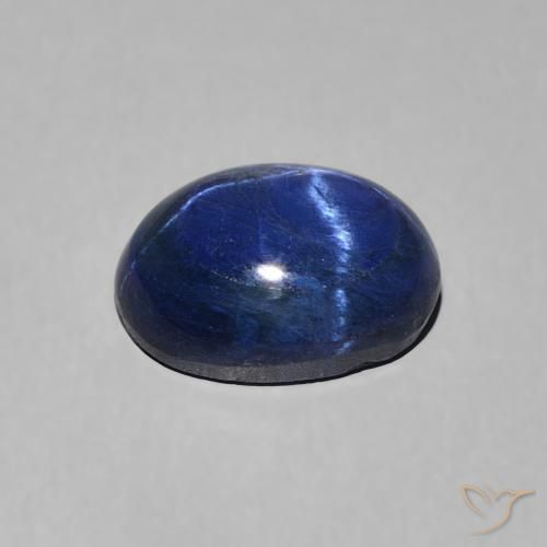 Star Sapphire Gemstone in 9 x 7 mm (calibrated) Size for Sale, Star Sapphire Stone in Navy Blue Color