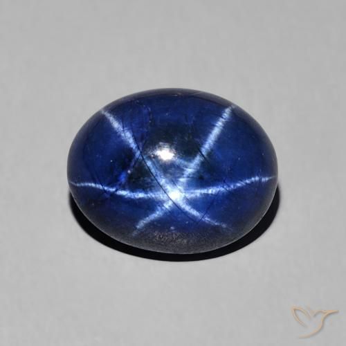 3.33 ct Blue Star Sapphire, 9.1 x 7.2 mm Oval Cut From Thailand, Photo A