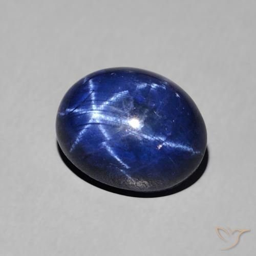 3.65 ct Blue Star Sapphire Stone, Natural Star Sapphire in Oval Cabochon Shape for Sale