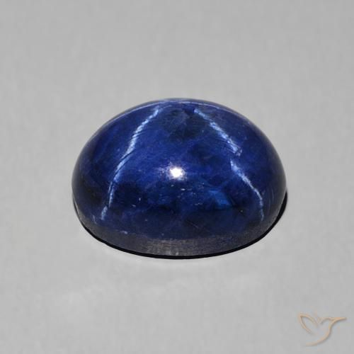Star Sapphire Gemstone in 9 x 7 mm (calibrated) Size for Sale, Star Sapphire Stone in Deep Blue Color