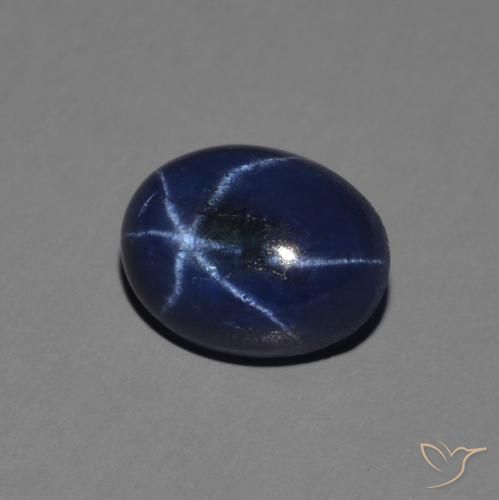 1.49 ct Blue Star Sapphire Stone, Natural Star Sapphire in Oval Cabochon Shape for Sale