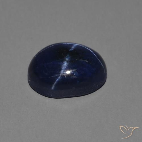 Star Sapphire Gemstone in 7.1 x 5.3 mm Size for Sale, Star Sapphire Stone in Deep Blue Color