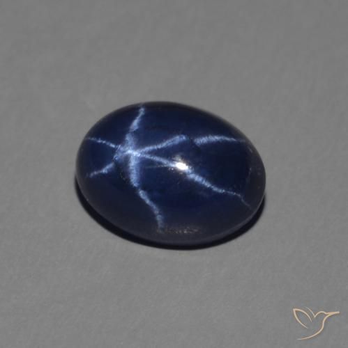 1.52 ct Blue Star Sapphire Stone, Natural Star Sapphire in Oval Cabochon Shape for Sale