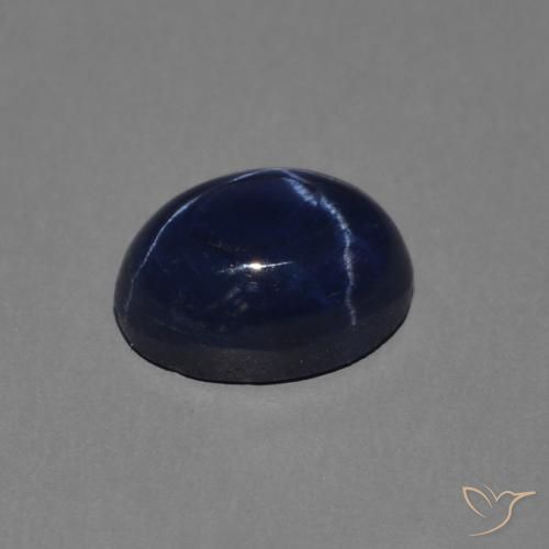 Star Sapphire Gemstone in 7 x 5 mm (calibrated) Size for Sale, Star Sapphire Stone in Deep Blue Color
