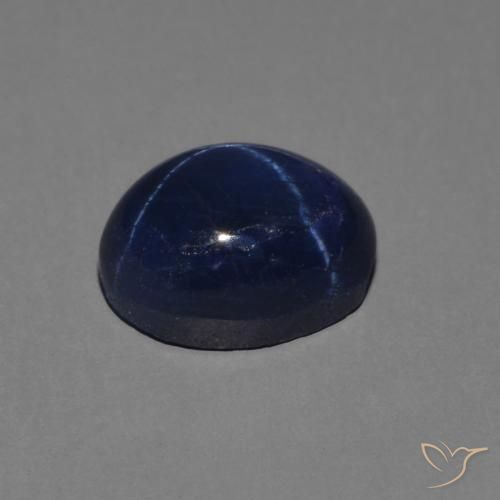 Star Sapphire Gemstone in 7.2 x 5.3 mm Size for Sale, Star Sapphire Stone in Dark Blue Color