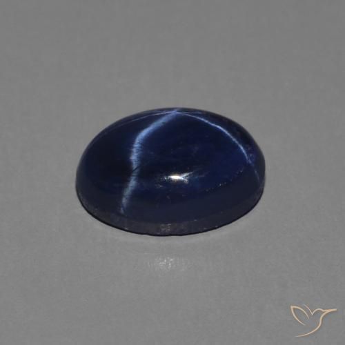 Star Sapphire Gemstone in 7 x 5 mm (calibrated) Size for Sale, Star Sapphire Stone in Deep Blue Color