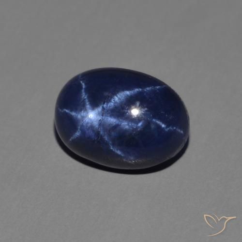 1.64 ct Blue Star Sapphire Stone, Natural Star Sapphire in Oval Cabochon Shape for Sale