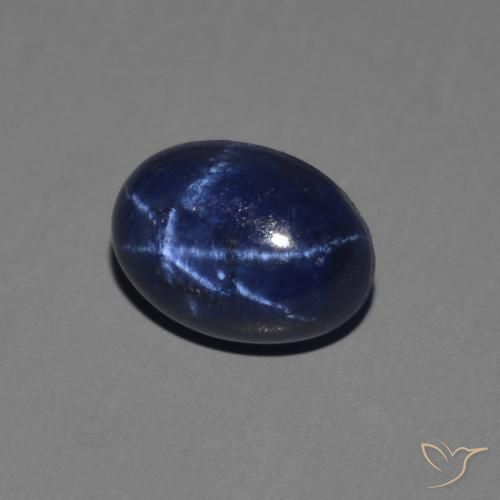 1.45 ct Blue Star Sapphire Stone, Natural Star Sapphire in Oval Cabochon Shape for Sale