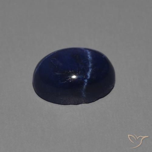 Star Sapphire Gemstone in 7 x 5 mm (calibrated) Size for Sale, Star Sapphire Stone in Deep Blue Color