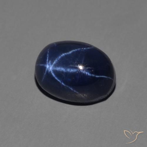 1.77 ct Blue Star Sapphire Stone, Natural Star Sapphire in Oval Cabochon Shape for Sale