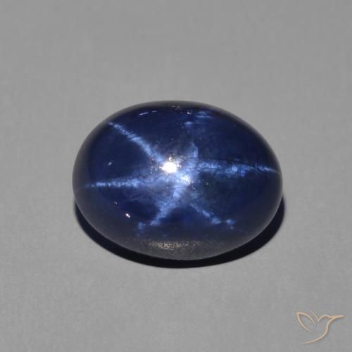 2.44 ct Blue Star Sapphire, 8.1 x 6.1 mm Oval Cut From Thailand, Photo A
