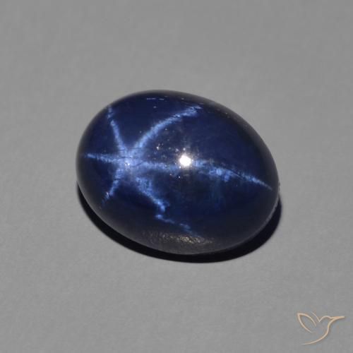 2.44 ct Blue Star Sapphire Stone, Natural Star Sapphire in Oval Cabochon Shape for Sale