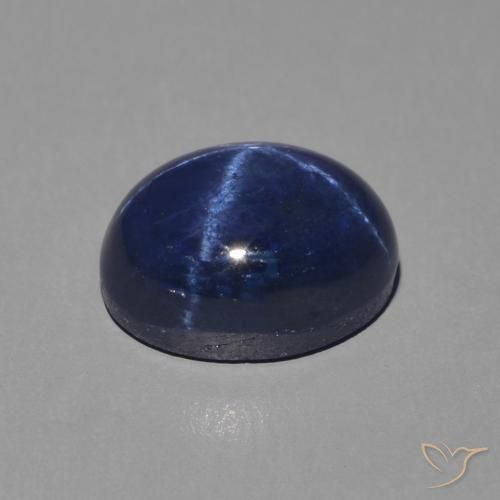 Star Sapphire Gemstone in 8 x 6 mm (calibrated) Size for Sale, Star Sapphire Stone in Dark Blue Color