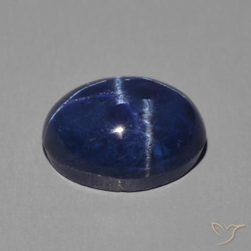 Star Sapphire Gemstone in 9 x 7 mm (calibrated) Size for Sale, Star Sapphire Stone in Deep Blue Color