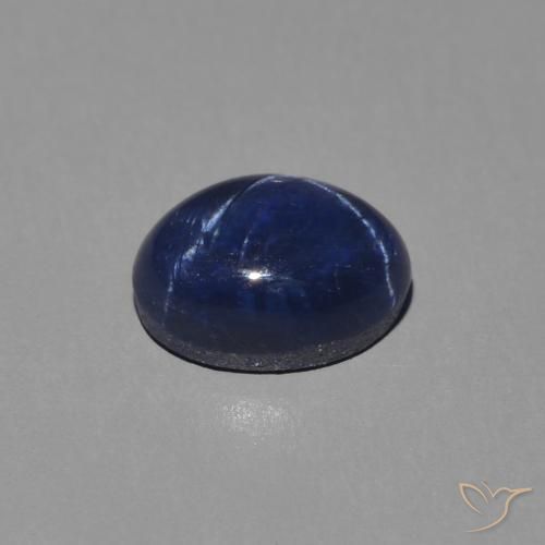 Star Sapphire Gemstone in 7 x 5 mm (calibrated) Size for Sale, Star Sapphire Stone in Deep Blue Color