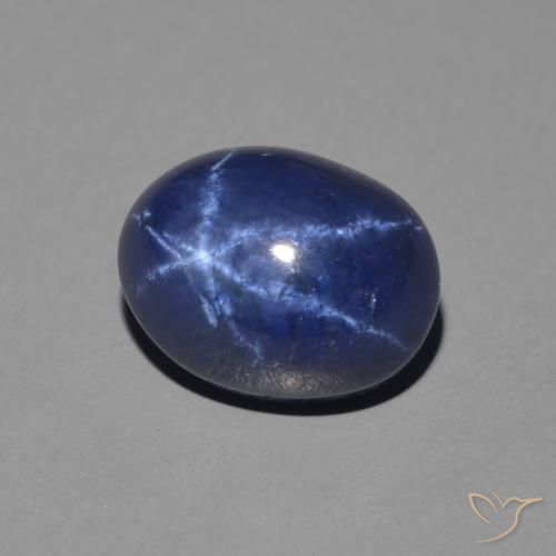 2.50 ct Blue Star Sapphire Stone, Natural Star Sapphire in Oval Cabochon Shape for Sale