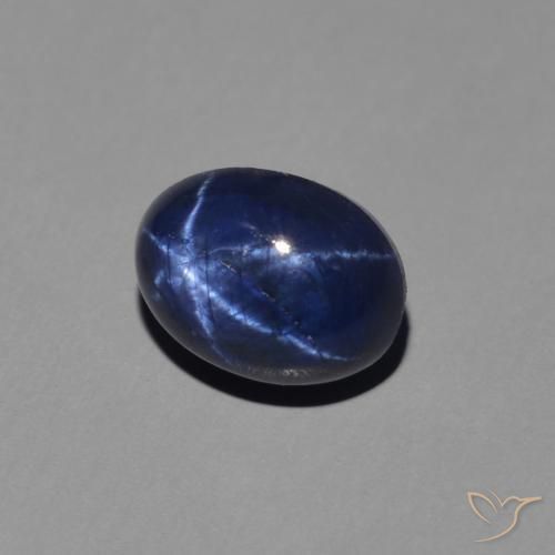 1.60 ct Blue Star Sapphire Stone, Natural Star Sapphire in Oval Cabochon Shape for Sale