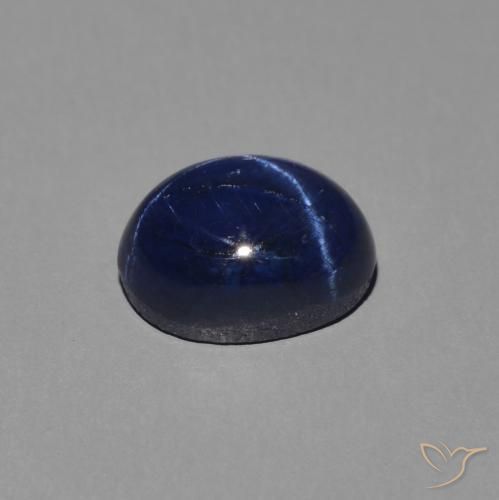Star Sapphire Gemstone in 7 x 5 mm (calibrated) Size for Sale, Star Sapphire Stone in Dark Blue Color
