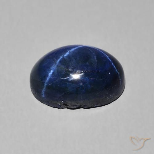 Star Sapphire Gemstone in 9 x 7 mm (calibrated) Size for Sale, Star Sapphire Stone in Dark Blue Color