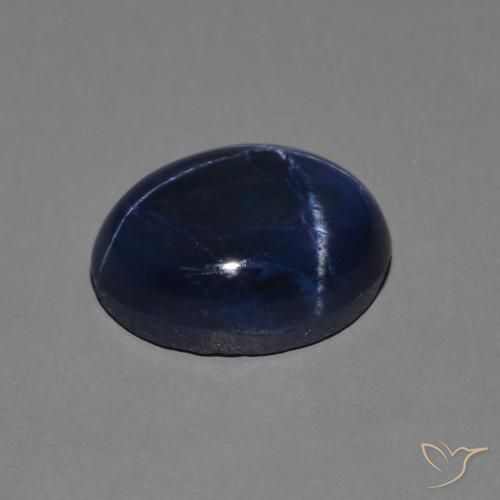 Star Sapphire Gemstone in 9 x 7 mm (calibrated) Size for Sale, Star Sapphire Stone in Dark Blue Color