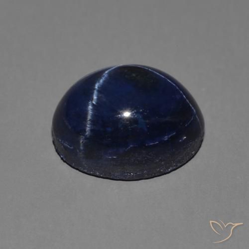 Star Sapphire Gemstone in 9 x 7 mm (calibrated) Size for Sale, Star Sapphire Stone in Navy Blue Color