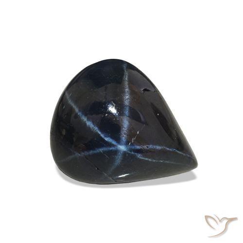 3.94 ct Blue Star Sapphire Stone, Natural Star Sapphire in Pear Cabochon Shape for Sale