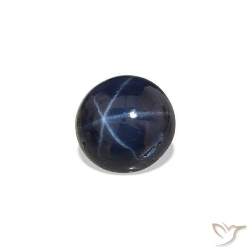 0.53 ct Blue Star Sapphire Stone, Natural Star Sapphire in Round Cabochon Shape for Sale
