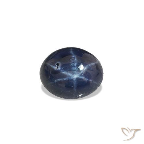 0.56 ct Blue Star Sapphire Gemstone, Star Sapphire Gem in Oval Cabochon Shape for Sale.