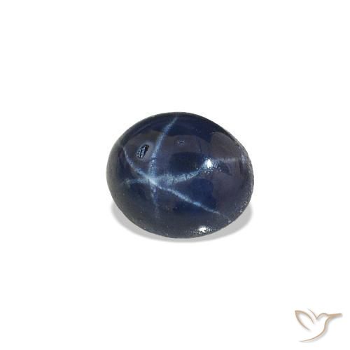0.56 ct Blue Star Sapphire Stone, Natural Star Sapphire in Oval Cabochon Shape for Sale