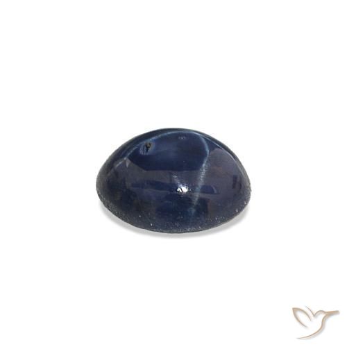 Star Sapphire Gemstone in 5.2 x 4.3 mm Size for Sale, Star Sapphire Stone in Deep Navy Blue Color