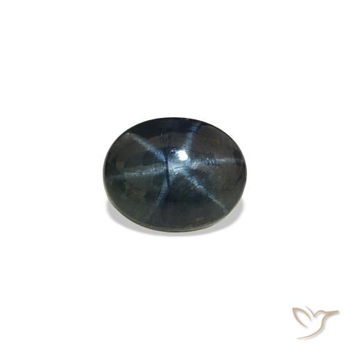 0.58 ct Blue Star Sapphire Gemstone, Star Sapphire Gem in Oval Cabochon Shape for Sale.