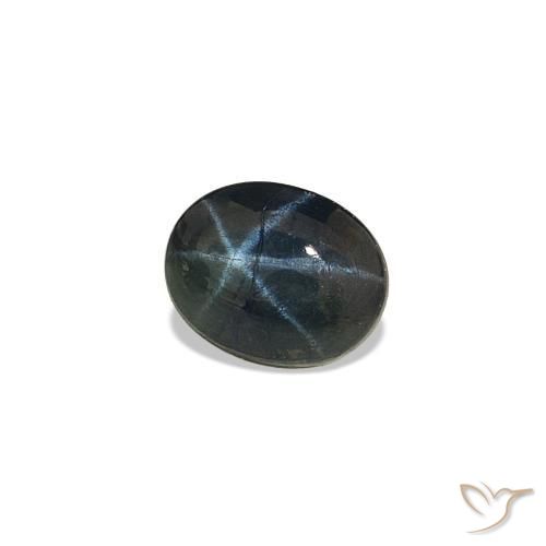 0.58 ct Blue Star Sapphire Stone, Natural Star Sapphire in Oval Cabochon Shape for Sale