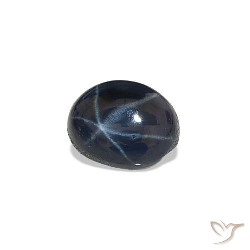 0.68 ct Blue Star Sapphire Stone, Natural Star Sapphire in Oval Cabochon Shape for Sale