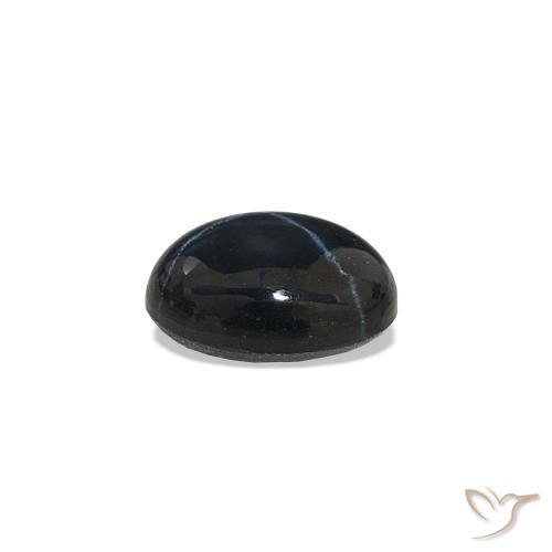 Star Sapphire Gemstone in 6.1 x 4.4 mm Size for Sale, Star Sapphire Stone in Dark Blue Color
