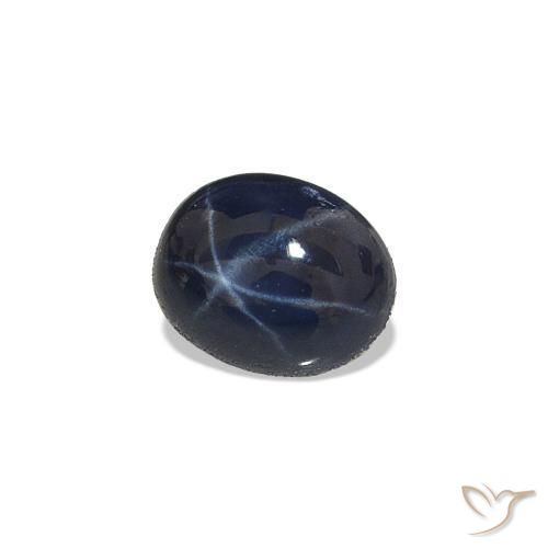 0.55 ct Blue Star Sapphire Stone, Natural Star Sapphire in Oval Cabochon Shape for Sale