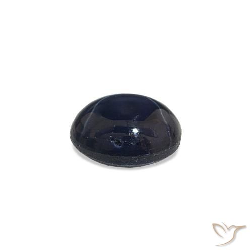 Star Sapphire Gemstone in 5.1 x 4.3 mm Size for Sale, Star Sapphire Stone in Deep Navy Blue Color
