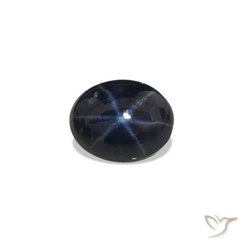 0.65 ct Blue Star Sapphire Gemstone, Star Sapphire Gem in Oval Cabochon Shape for Sale.