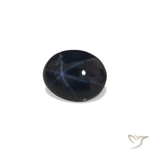 0.65 ct Blue Star Sapphire Stone, Natural Star Sapphire in Oval Cabochon Shape for Sale