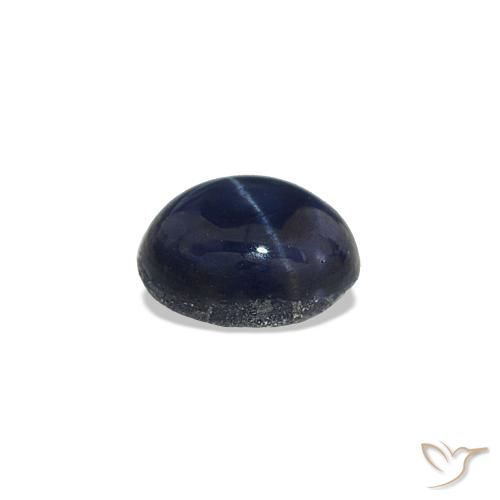 Star Sapphire Gemstone in 5.1 x 4.2 mm Size for Sale, Star Sapphire Stone in Deep Navy Blue Color