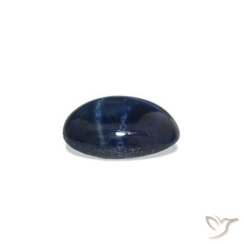 Star Sapphire Gemstone in 6 x 4.2 mm Size for Sale, Star Sapphire Stone in Deep Navy Blue Color